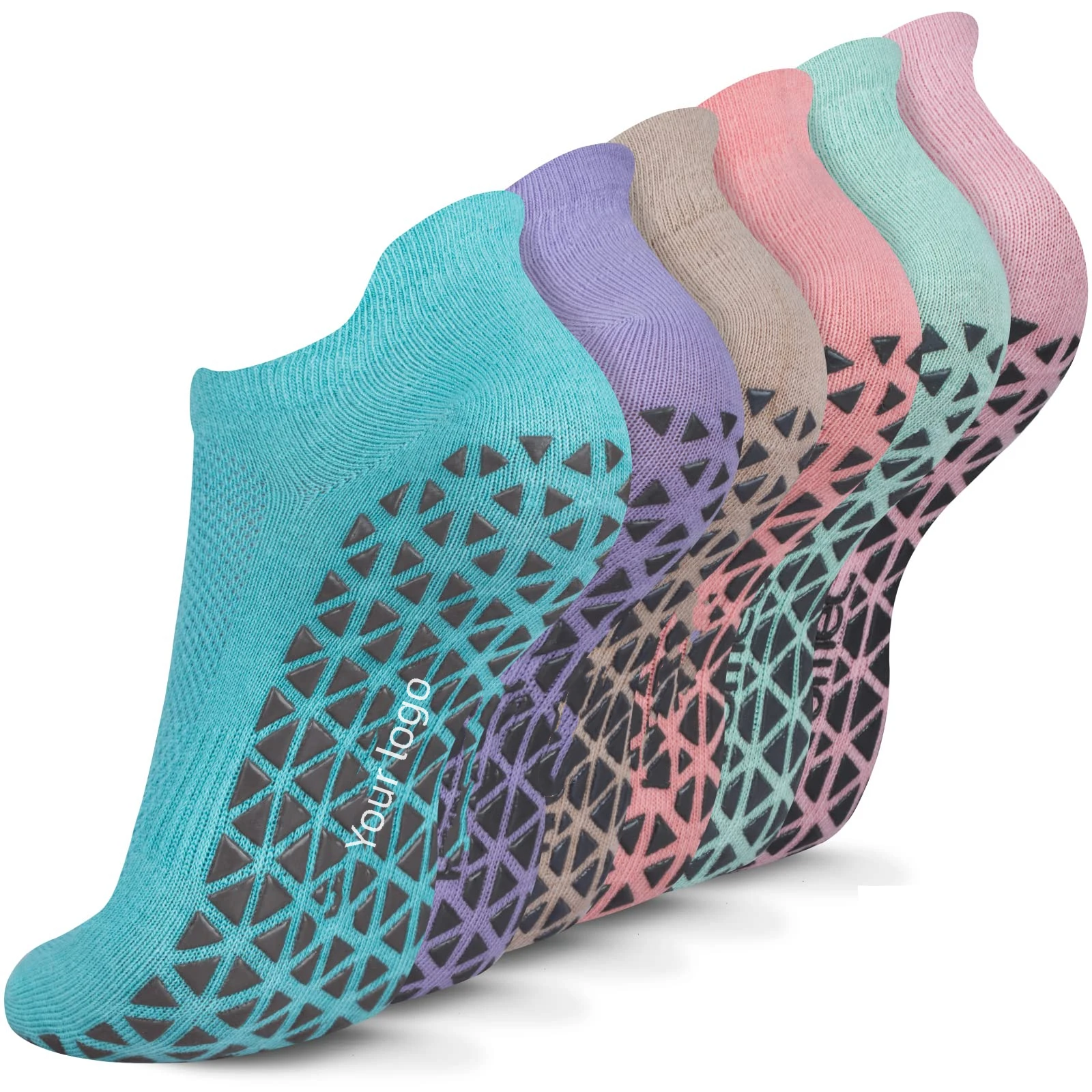 Non Slip Yoga Socks with Grips for Pilates Ballet Barre Barefoot Anti Skid Socks Custom Logo Socks for Women and Men Autumn