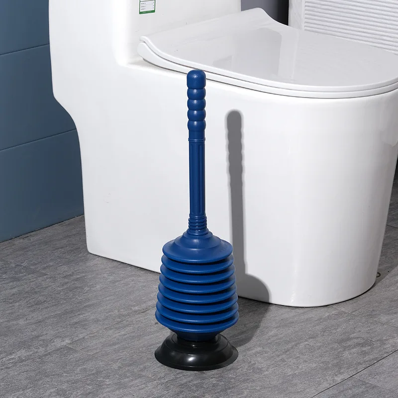 Professional Bellows Accordion Toilet Plunger, High Pressure Thrust Plunge Removes Heavy Duty Clogs from Bathroom Toilets