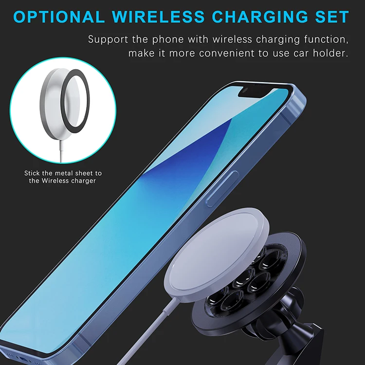 Shellbox bendable mounted strong stickness sucker magnetic car phone holder for car with metal sheet