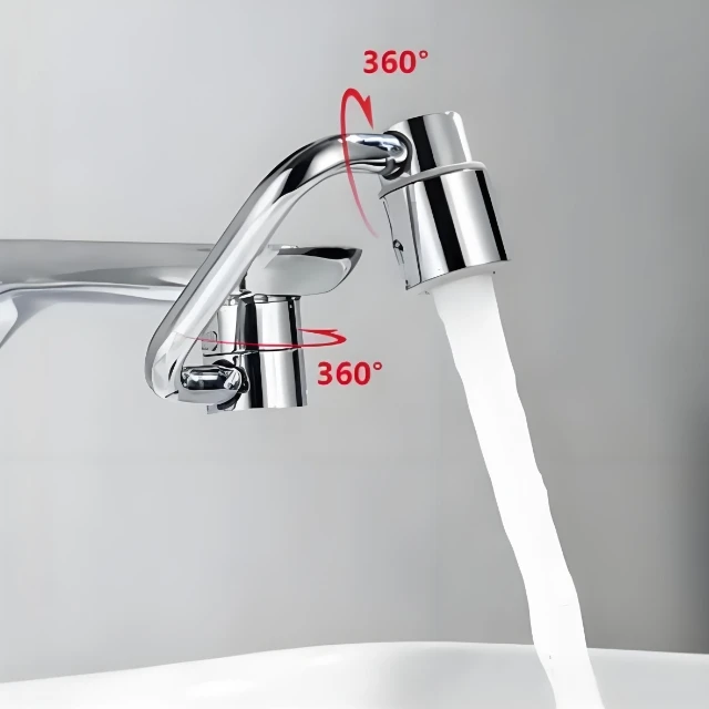 Modern 1080 Degree Swivel Robotic Arm Faucet Kitchen Sink Extension Universal Plastic Brass Hot Cold Water Mixer Bathroom Taps