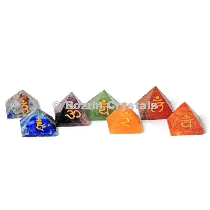 Wholesale 7 Color Chakra Pyramids Stones Set