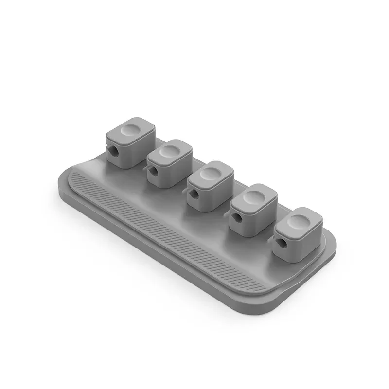 Desktop Multipurpose Cord Keeper 5 Clips for 3 in 1 Cables Sticks Wood Marble Metal Glass Cord Management Magnetic Cable Holder