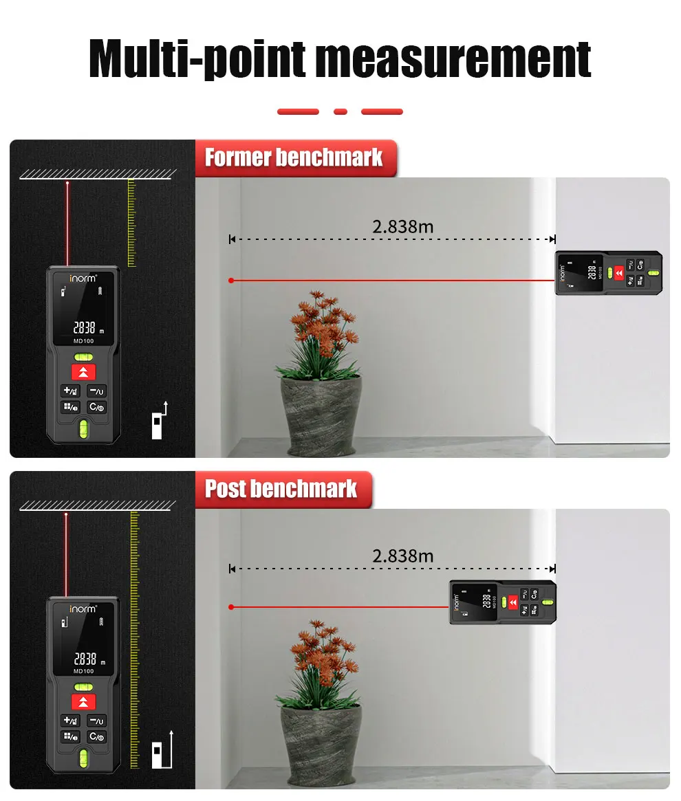 60m Handheld Mini Digital Laser Distance Meter Precise Measurement Construction Measurement