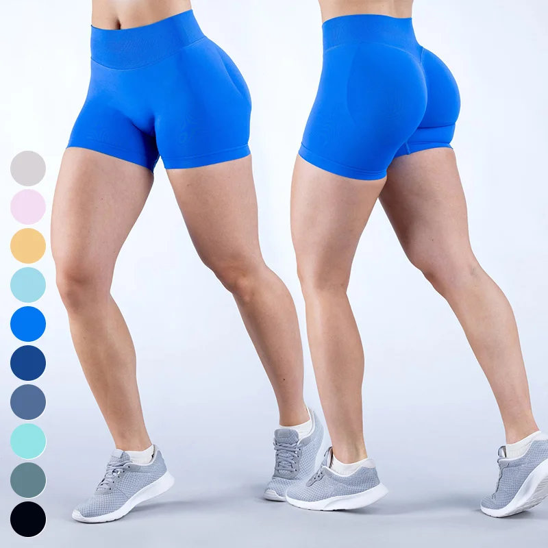 Breathable Quick Dry High Elastic Scrunch Butt Sports Shorts Low Waist Short Gym Fitness Leggings Seamless Yoga Shorts Women