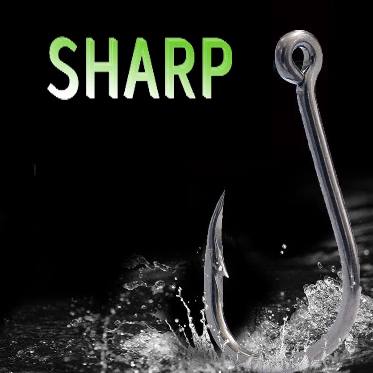 Made In China Bait Elastic Bands 100pcs /box 3-12# Black Gold Frozen Squid Fishing Bait High Carbon Steel Hook