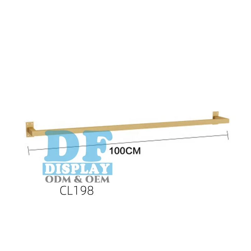 CL198 Metal gold  Display clothing rack, boutique clothing store, wall-mounted hanging clothing rack industries tube