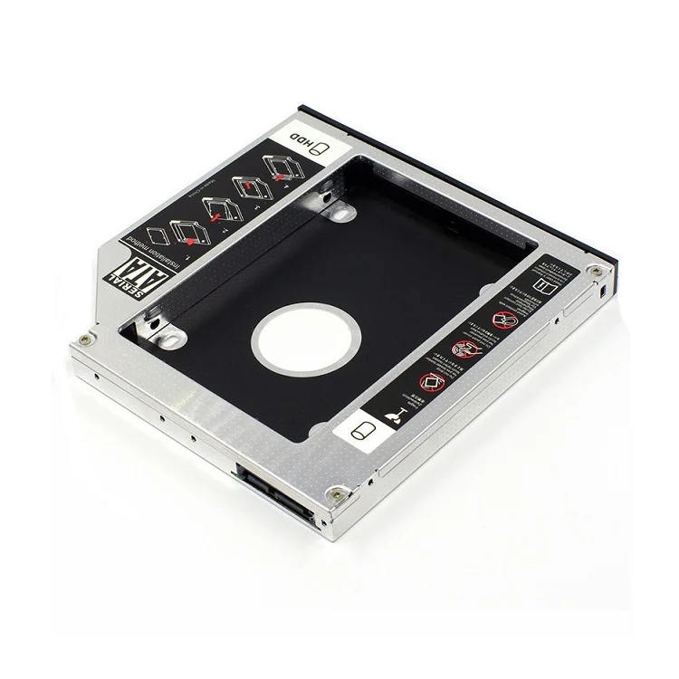Алюминиевый 9 5/12 7 мм hdd caddy 2 5 дюймов SATA I/II/III/HDD/SSD Оптический отсек второй HDD Caddy tray для