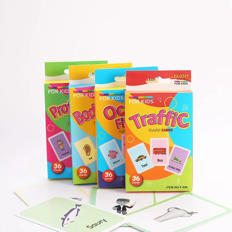 36 Pieces Kindergarten Early Learning Flash Cards Game toy Flash Cards with Pictures Sight Words for Kids Toddlers
