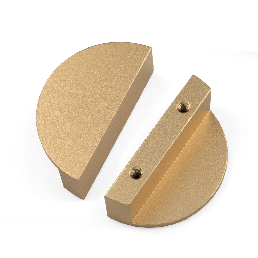 Двери ящика шкафа золотые полукруглые ручки и ручка Луны для мебельного Оборудования