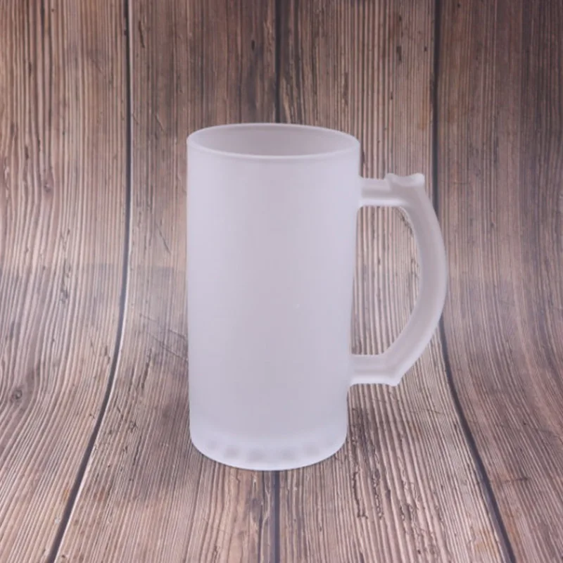 Cheap 16oz Frosted Clear Glass Sublimation Blank Coffee Cups Mugs Sublimation Glass Beer Mug Sublimation Diy Glass Travel Mugs