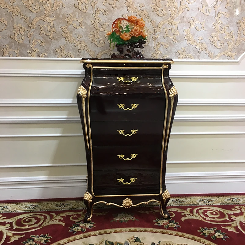 MO LAN European Chest of drawers combination Solid wood locker storage drawer Fighting cabinet wine red paint living room decora