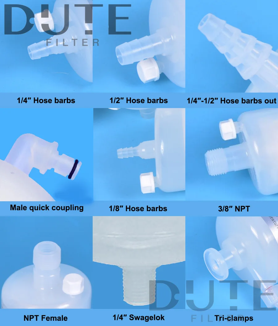1.5 inches 0.2 um PES Capsule Filter for Aseptic Tissue Culture hose barb