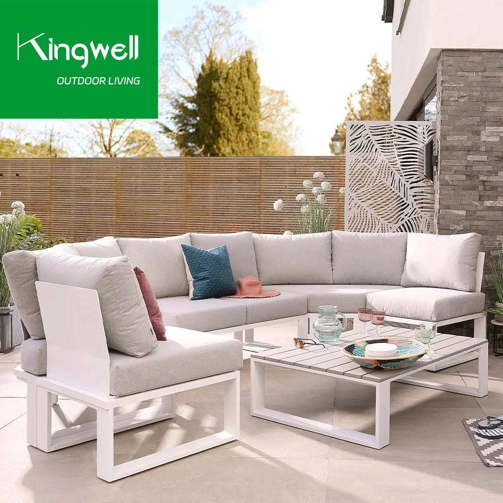 Professional factory aluminium garden sofas sets luxury outdoor garden aluminum sofa set furniture outdoor furniture sofa garden