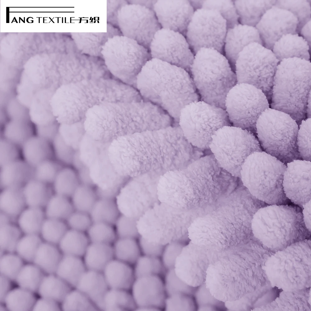 Wholesale Hotel Anti Skid Floor Mats Polyester Chenille Shaggy Absorbent Bath Rugs