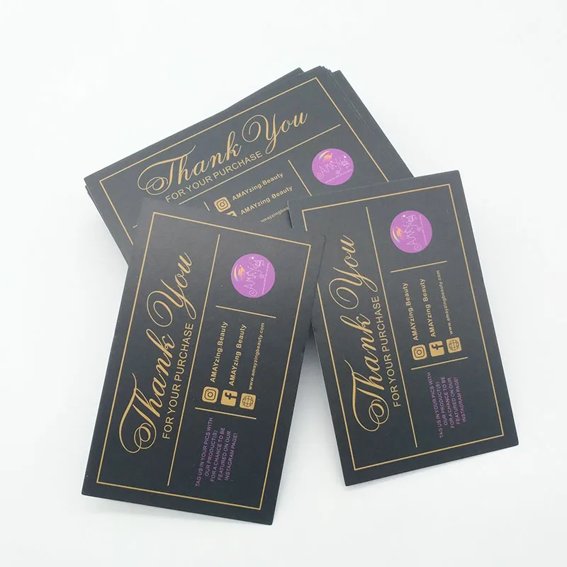 Открытки из золотой фольги с возможностью печати для заказов, открытки с благодарностью для бизнеса, спасибо за поддержку маленьких визитных карточек