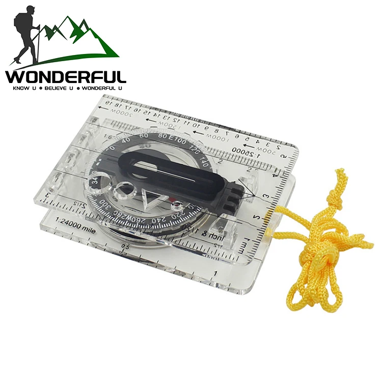 Acrylic Pointing Guide Handheld Outdoor Sports Mini Transparent Pocket Folding Map Measure Orienteering Compass