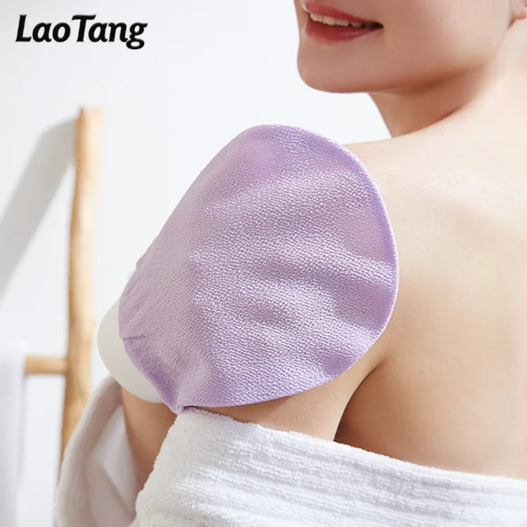 Spot Stocks Wholesale Exfoliating Gloves Pure Viscose Raw Exfoliating Mitt Korean Exfoliating Bath Glove
