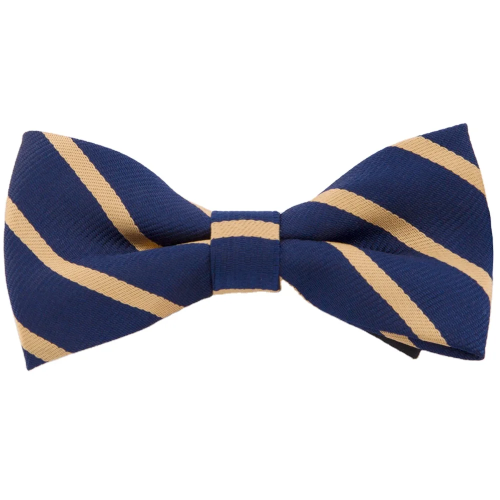 Manxiang China Factory Custom Handmade Woven Stripe Silk Bow Ties for Men