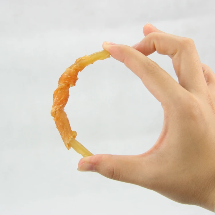 OEM  Savory Chicken Wrap Cowhide Stick  Dog Dental Chew Snacks Dog Food Production Pet Products