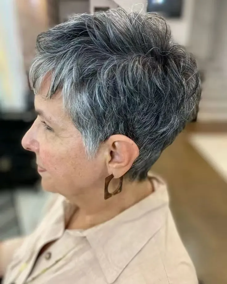 Different Salt and pepper pixie haircuts that highlight your beauty