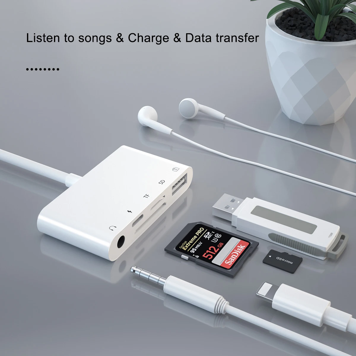  Адаптер Lightning USB OTG для камеры SD кардридер адаптер концентратор