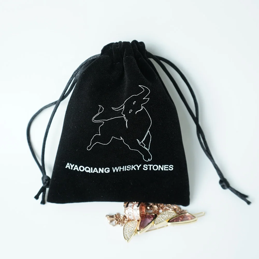 Hat sale reusable Sunglasses Watch Necklace Custom logo Drawstring Gift Bag Microfiber Jewelry Packaging Pouch velvet bag