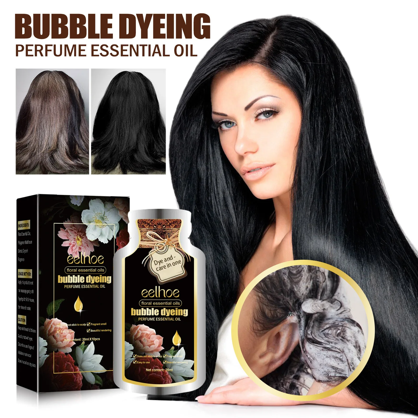 OEM/ODM Bubble hair dye plant formula mild hair care hair dye for household men and women