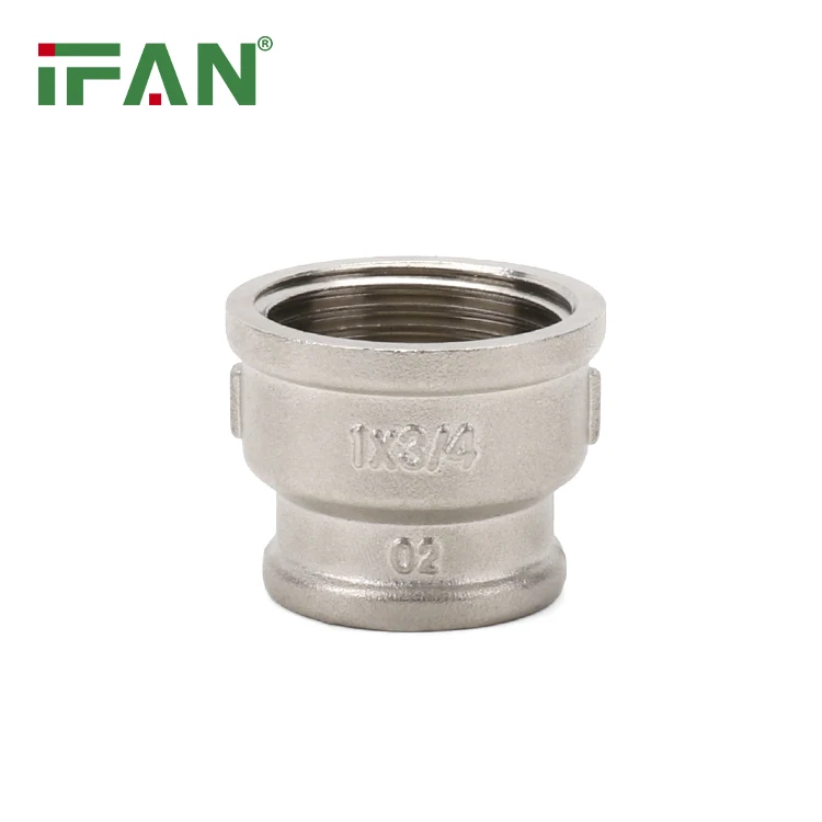 IFAN Chrome Plating Plumbing Materials 1/2-2 Inch Thread Reducing Coupling Brass Pipe Fittings