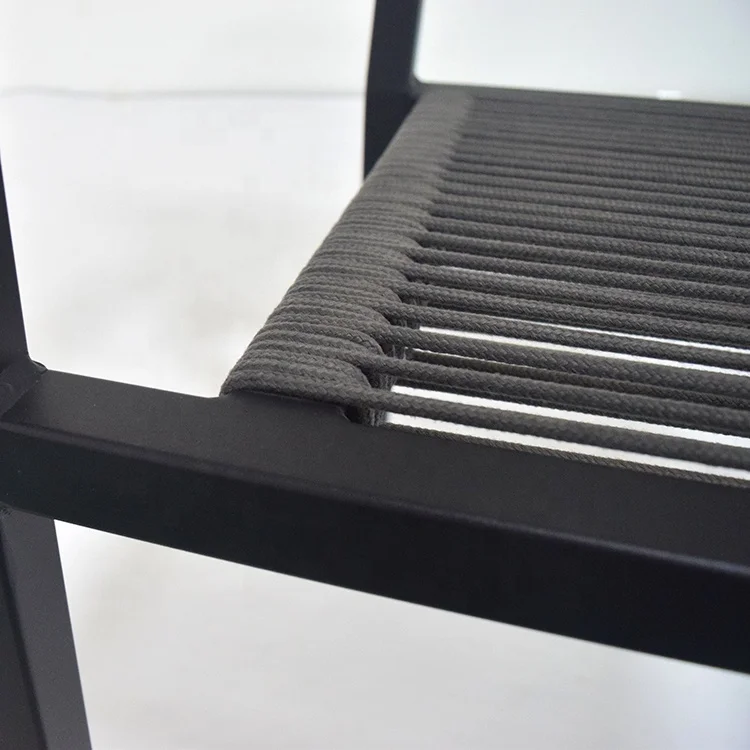 Оптовая продажа, садовый стул из алюминиевой веревки, уличный стул для патио, ресторана, кофе, обеденный стул