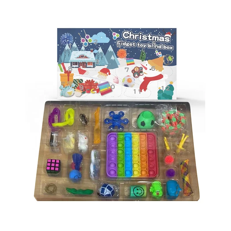 
2021 navidad products gift christmas Blind boxes tiktok sensory toy fidget advent calendar 