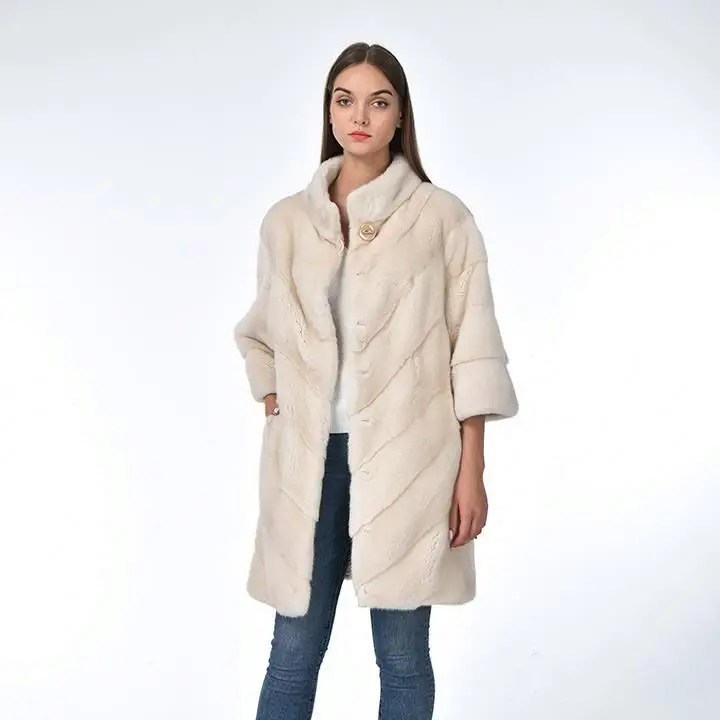 Hot selling Elegant Premium Thick Pure Natural Animal mink blue real plus size mink womens fur coats 2020