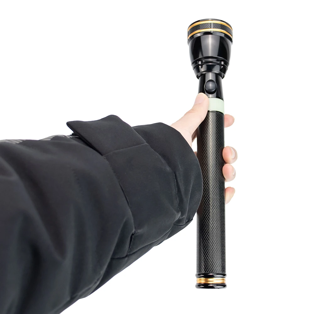 Aluminum Long Range Torch Light Custom Black Gold Color Rechargeable High Level Led Flashlight