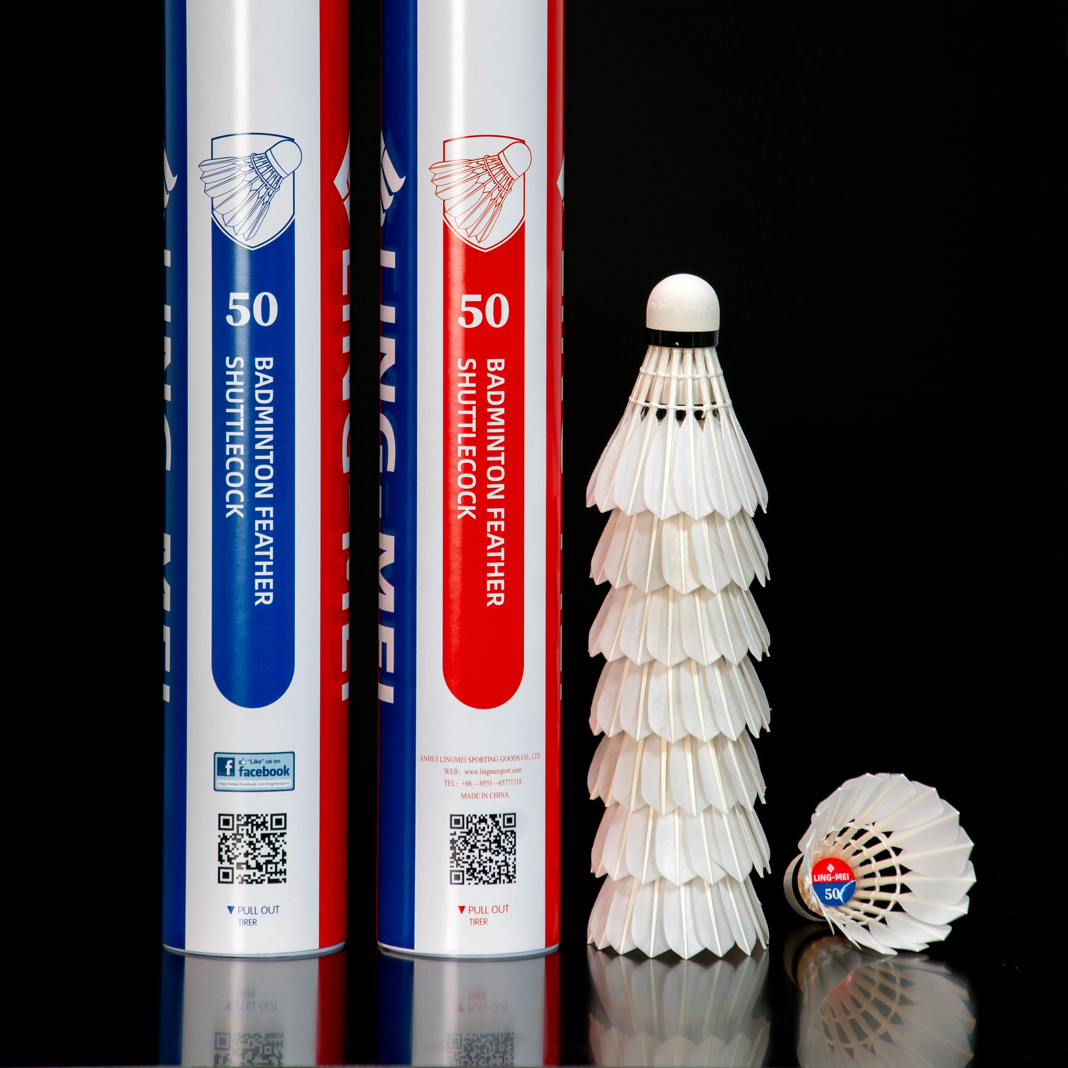 Hot Sale In USA Philippines Vietnam Badminton Shuttlecock Shuttles Ball Goose Duck Feather LINGMEI-50 For Tournament Training