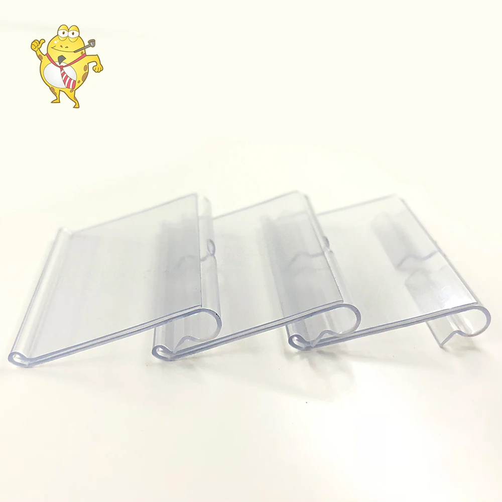 clear plastic shelf label holder for supermarket shelves hook price tag holder