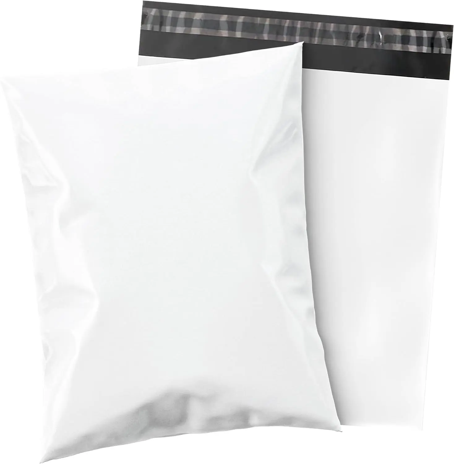 Glossy White Plastic Self Seal Waterproof Poly Mailer Flat Bags used for packaging Apparel Clothes Shirts Books