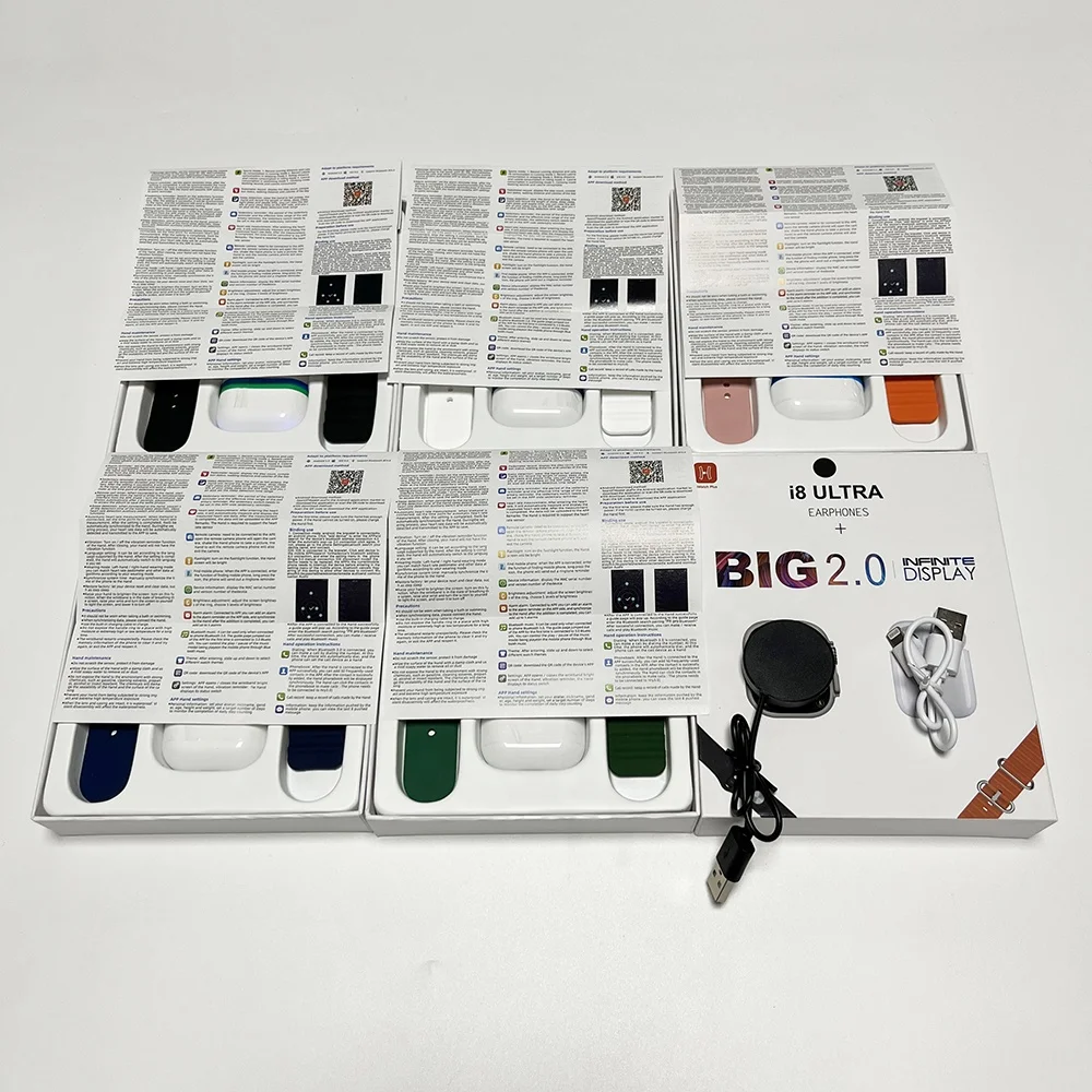 Wholesale 2023 Best Smart Watches8 D20 X8ultra Hw8ultra T55promax  i8 Ultra reloj Earphone 2 in 1 With High Quality Smartwatch