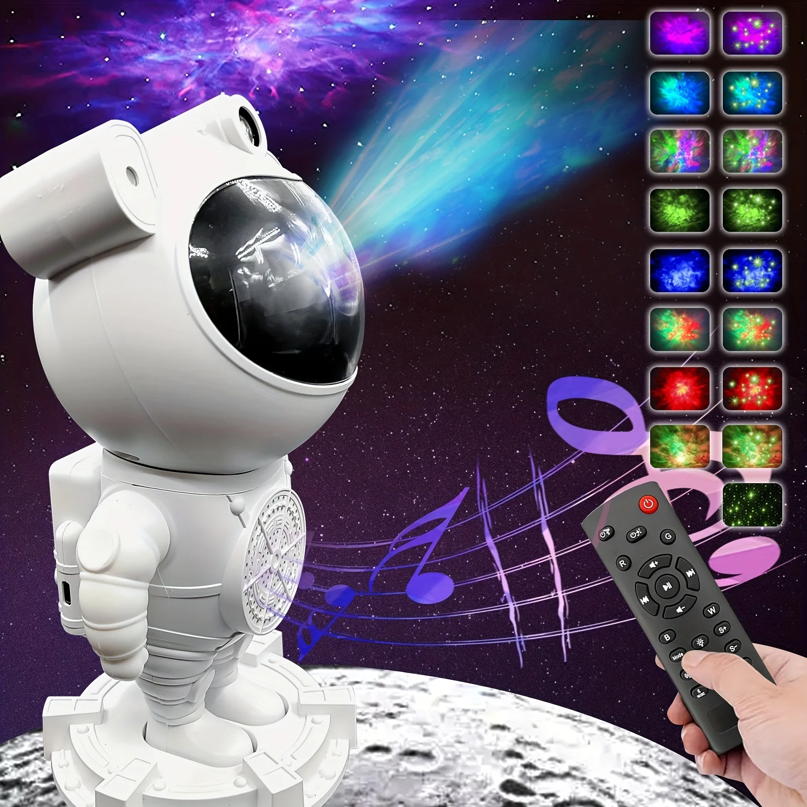 2024 Newest New Astronaut Table Lamp Astronauts Light Kids Star Night Light Projector USB RGB Remote Control Projector Lamp