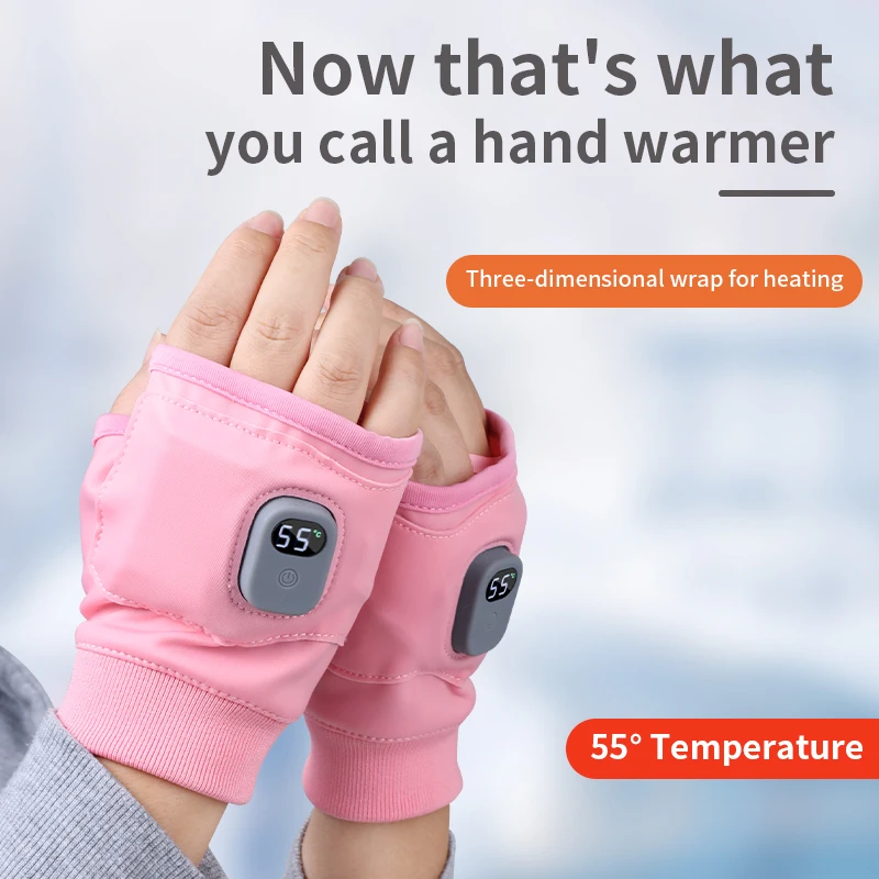 3 Temperature Modes Electric Heated Gloves Women for Hiking Fishing Camping Hunting Skiing Rechargeable Winter Gloves Black