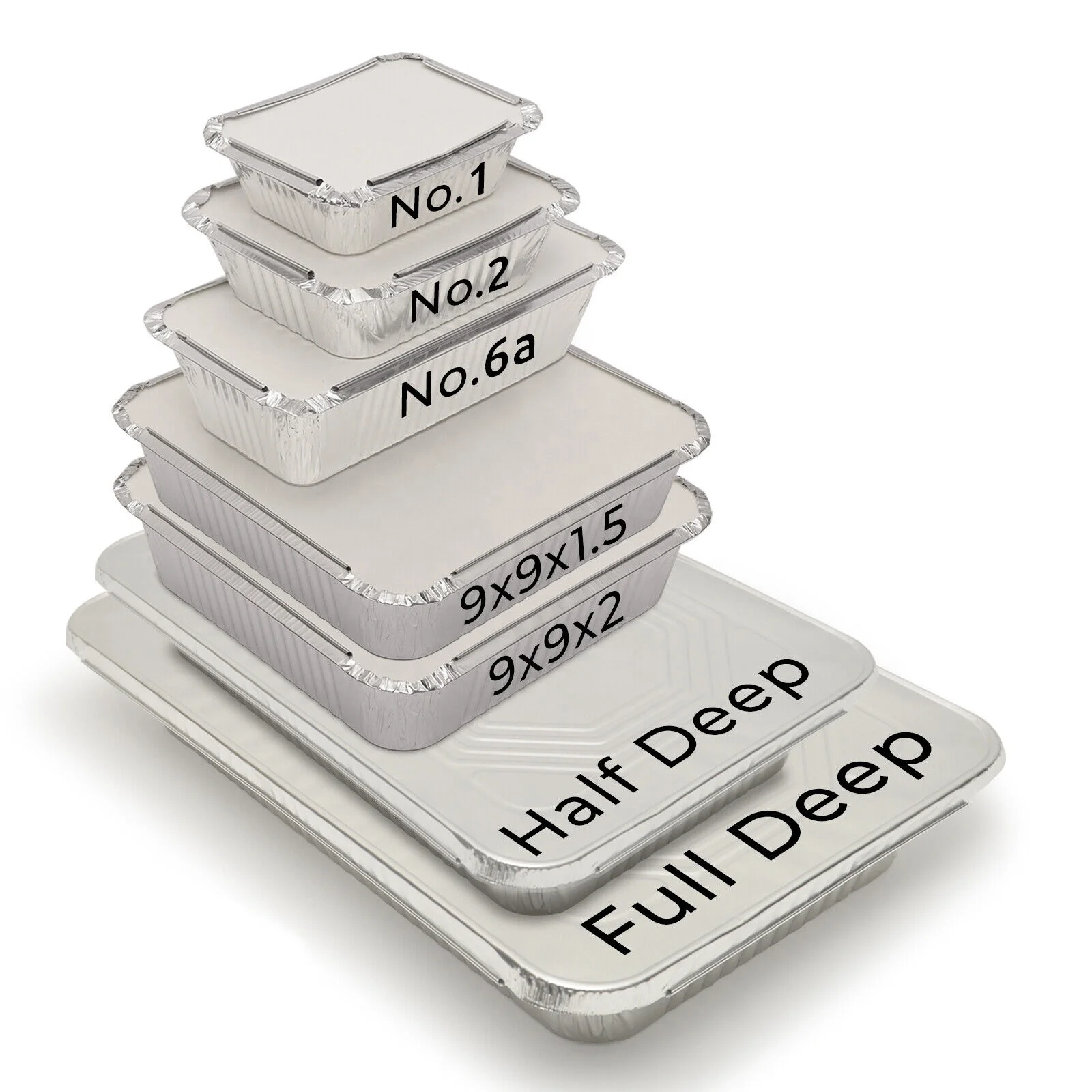 OEM logo customized disposable foil pans Food packaging small rectangular aluminum foil container