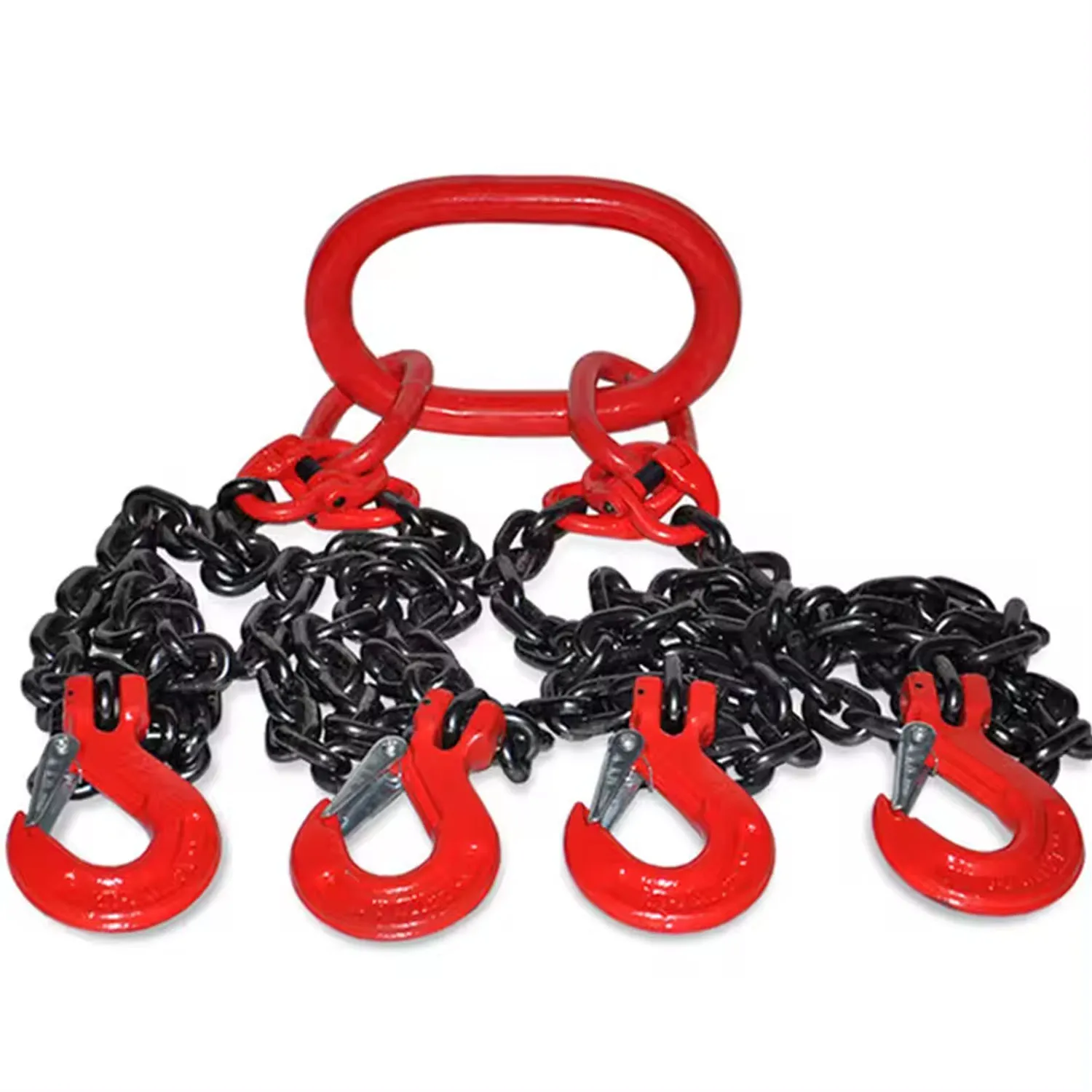 Clevis Sling Hook with Latch Four Legs G80 Alloy Steel Black Lifting Chain Sling