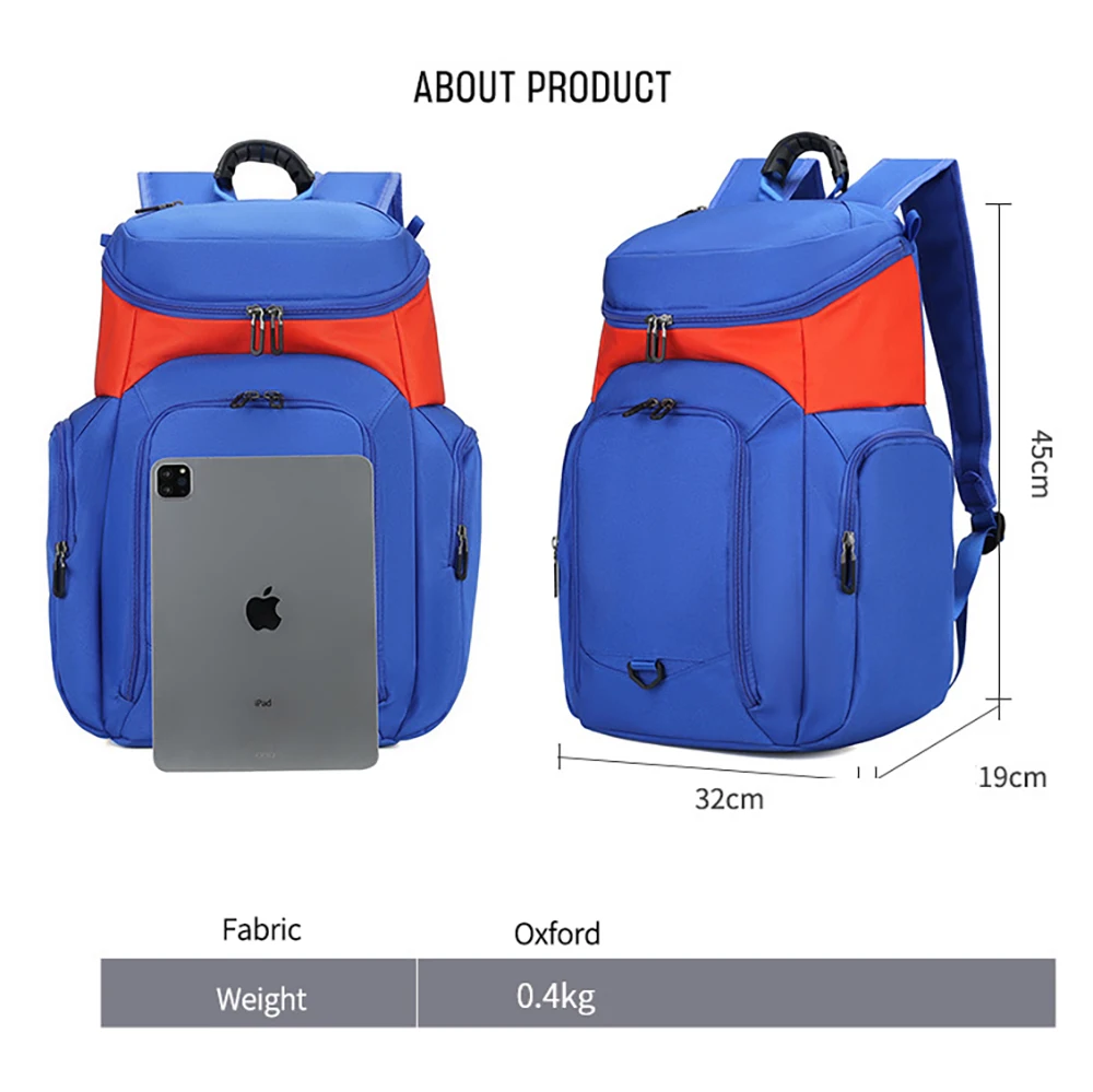 Custom Team Pattern Backpack Bag Printing Number Waterproof Travel Gym Basketball Football Sport Backpack