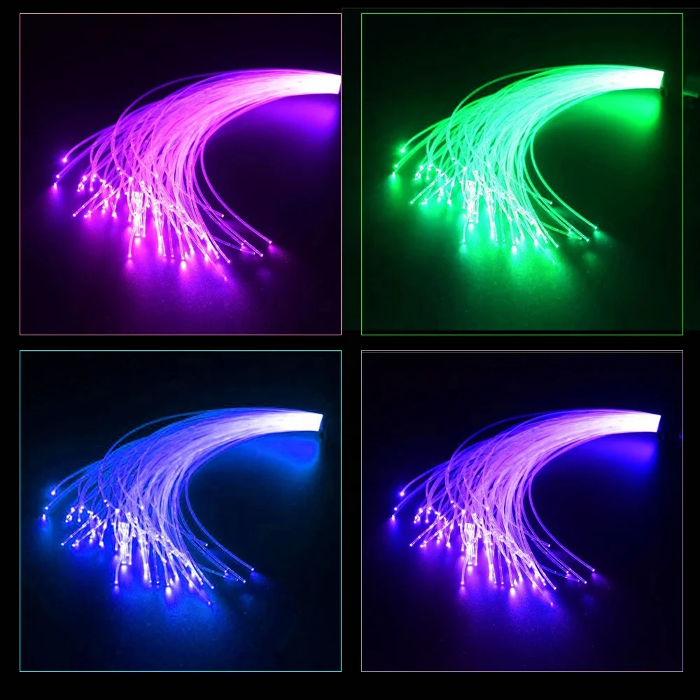 Factory customized fiber optics bundle+12V 6W RGB led light source for car and indoor starry roof PMMA optical fiber light kit