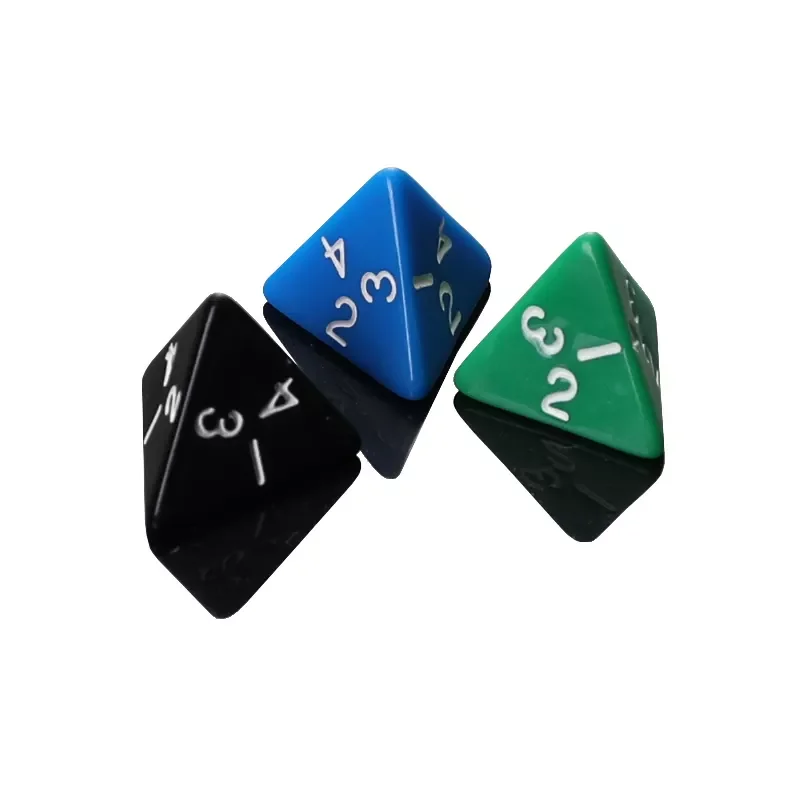 Custom 17mm Opaque D4 Polyhedral Dice Black White 4-sided Dice Game