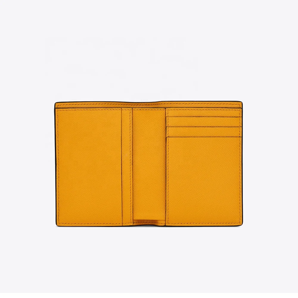 Custom Premium Caviar Leather Thin Bifold Design Men Slim Wallet RFID Blocking Thin Bifold Leather Card Holder