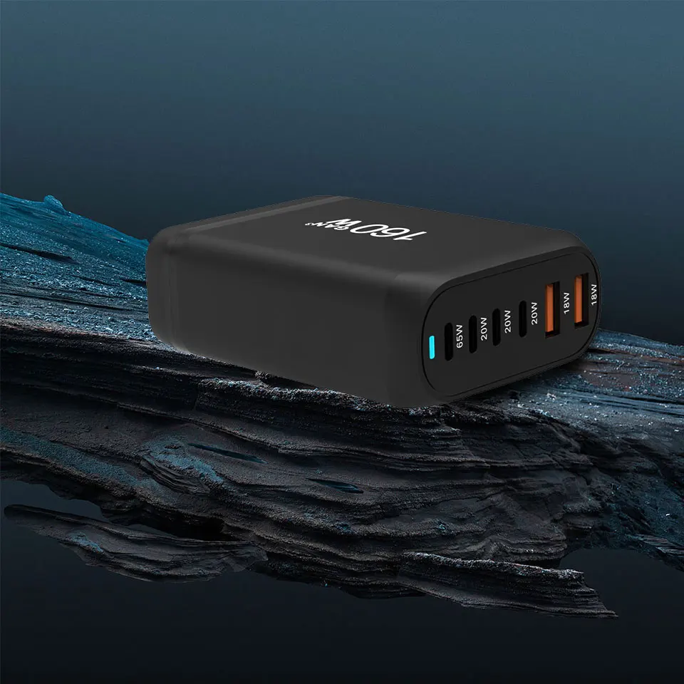 Yiling 160W gallium nitride charger compatible with PD20W for MacBookPro iPhone 15/14/13/12/11 mobile phone laptop tablet