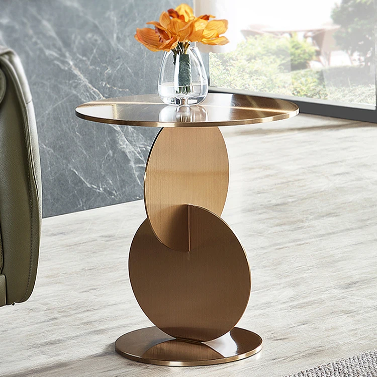 Slate edge a few corners a few Italian stainless steel small coffee table bedside living room sofa home coffee table