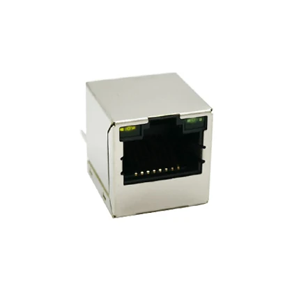 Good Quality 10/100 Base-T 8p8c Shielded 1 Port Vertical Ethernet  integrated  RJ45 Female Connector