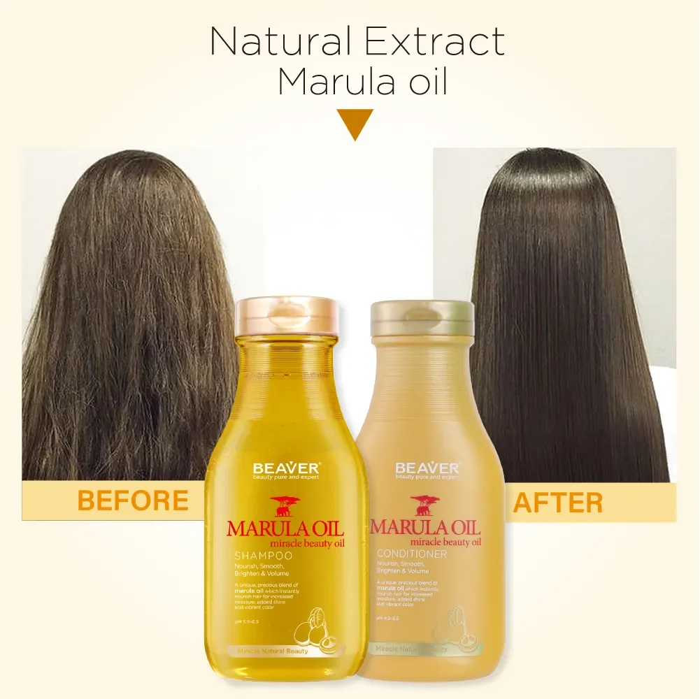 Beaver Hot Selling Anti-Frizz Moisturizing Shiny Nourishing Marula Oil Shampoo and Conditioner for Dry Damaged Hair