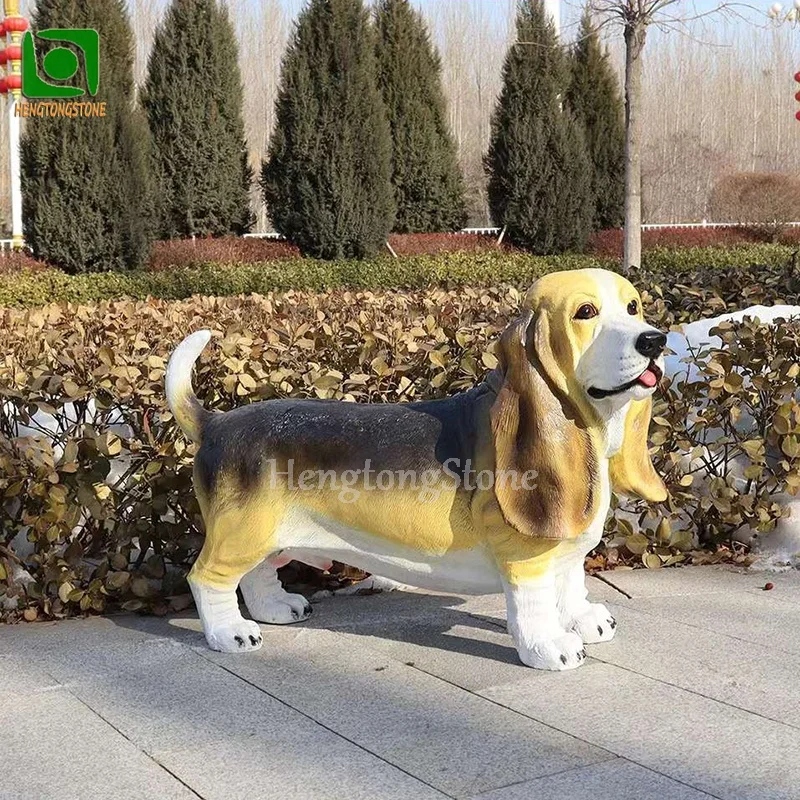 Decorative Life Size Fiberglass Dog Statue Resin Small Animal Statue