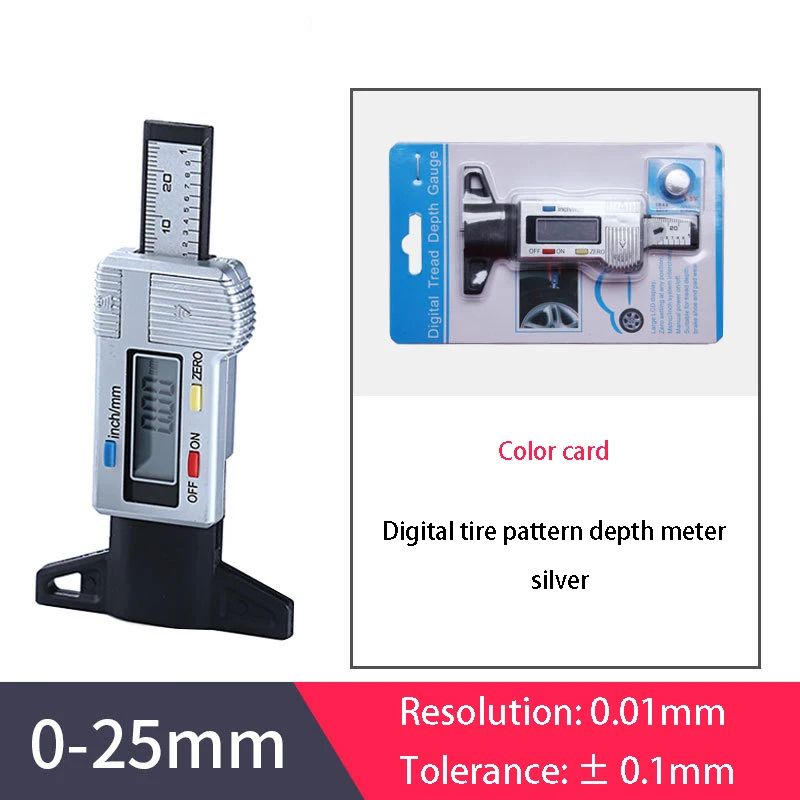 Digital Car Tyre Thickness Gauges Depth Meter for Safe Auto Tyre Tread Monitoring Tyre Wear Detection Measure Caliper Instrument